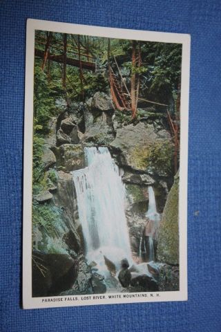 Vintage Postcard Paradise Falls,  Lost River,  White Mountains,  N.  H.