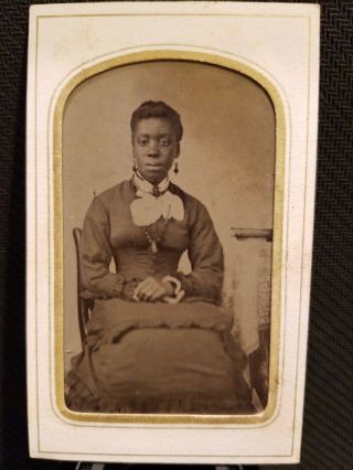 African American Woman Sixth Plate Tintype.  Photographer Id 