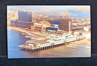 Postcard Atlantic City N.  J.  Ocean One Pier Playboy Casino Aerial View Boardwalk