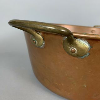 Vintage Copper Preserving Jam Pot Pan Brass Handle Rustic Farm Kitchen Table 8