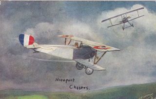 Ww1 British Biplane " Nieuport Chasers ",  Tuck 
