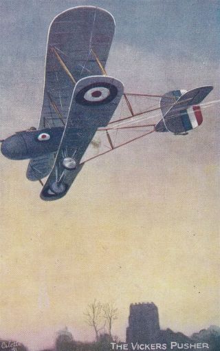Ww1 British Biplane " Vickers Pusher ",  Tuck 