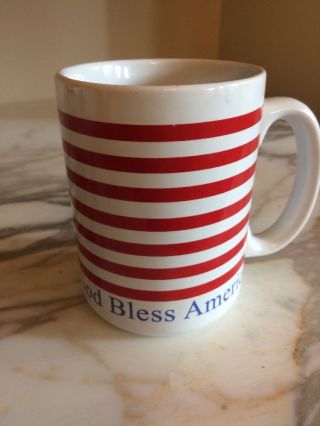 God Bless America Patriotic USA Flag Red White Blue Ceramic Coffee Mug Cup 3