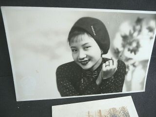 VINTAGE CHINESE 1940 - 50 ' S ERA R.  /P UN - POSTED GLAMOUR MODELS POSTCARDS X2, 2