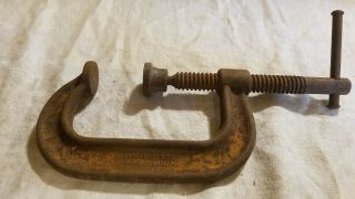 Vintage J.  H.  Williams 4” Deep Throat C Clamp Model Cc - 404 Made In Usa -