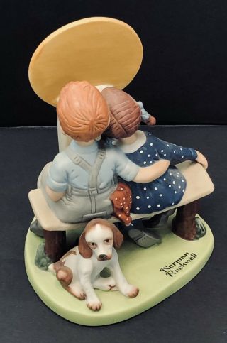 The 12 Norman Rockwell Porcelain Figurines " Young Love " 1980 The Danbury