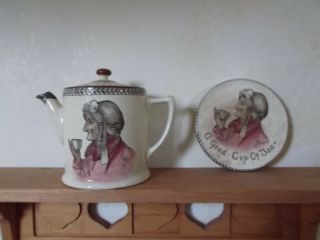 Rare Rare Royal Doulton Tea Time " Good Cup Of Tea " Tea Pot And Trivet - D2799