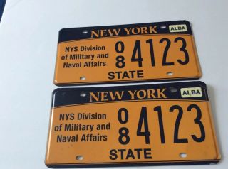 York State Division Of Military & Naval Affairs License Plates