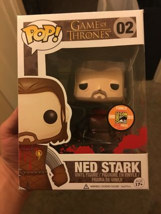 Game Of Thrones Funko Pop Ned Stark 02 (headless) Sdcc 2013 Exclusive W/ Case