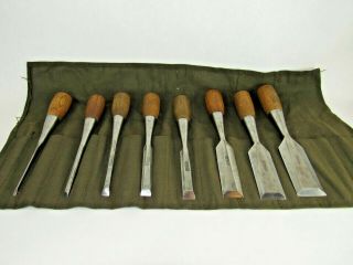 Spectacular Set Of 8 Stanley Everlast Chisel 1/8 " - 1 1/2 " Wide Sweetheart T5505