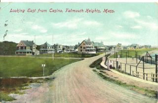 Postcard Looking East From Casino,  Falmouth Heights,  Mass 1908