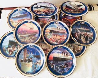 Bradford Exchange 14 Plates Set Titanic Queen Of The Ocean Collectibles
