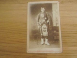 Lovely Vintage Cdv Photo Of A Soldier In Kilt Port Louis Mauritius Photographer