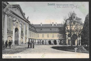 Czech / Austria - 1905 Colour Ppc Dobris Bohemia - Castle Courtyard - To Wien