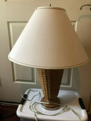 Longaberger Woven Table Lamp W/ Shade - 2006 - Euc - $1100 Retail Cost