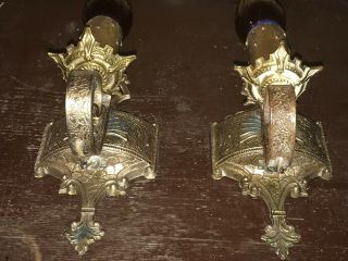 Antique Vintage Matching Set of Electric Wall Candle Sconces Art Deco 2