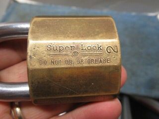 Old brass high security padlock NIX PIX SOLON LOCK CO.  key.  n/r 3