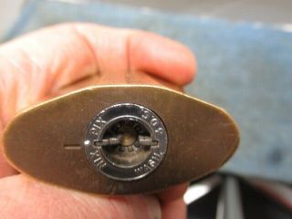 Old brass high security padlock NIX PIX SOLON LOCK CO.  key.  n/r 5