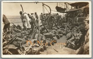 1914 Mexico Veracruz Us Occupation - Uss Michigan Quaeter Deck - Rppc Postcard