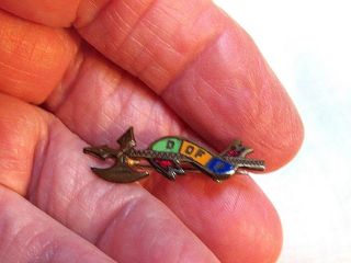 Antique Dop Degree Of Pocahontas Order Of Red Men Enamel Hatchet Pin