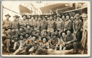 1914 Mexico Veracruz Us Occupation - Uss Michigan Marine Guard - Rppc Postcard