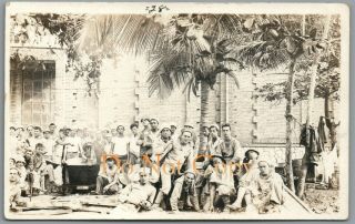 1914 Mexico Veracruz Us Occupation - Uss Michigan Crew - Rppc Photo Postcard