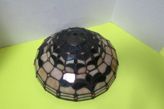 Vintage Tiffany Style Stained Glass Lamp Shade 12 " In Diameter