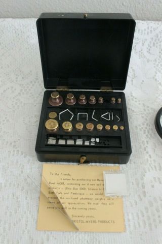Vintage Ohaus Scale Co Apothecary Brass Weight Set