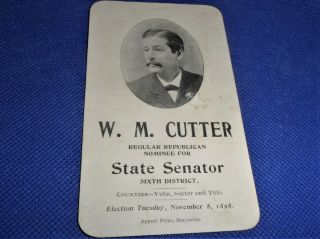 W.  M.  Cutter,  Republican Nominee For State Senator 1898 California