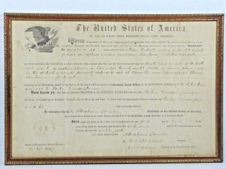Abraham Lincoln Land Grant Document,  1861  