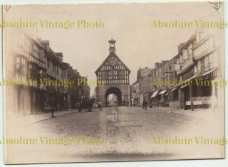 Albumen Photo Bridgnorth High Street & Market Hall Shropshire Antique C.  1870