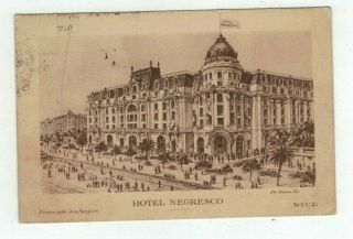 France Antique 1926 Sepia Toned Post Card Hotel Negresco