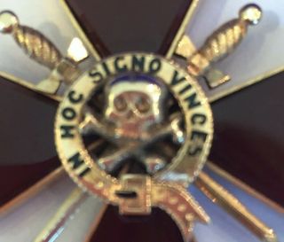 Masonic Knights Templar Skull & Crossbones Pendant Watch Fob (CFE) 3