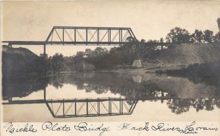 F62/ Lorain Ohio Rppc Postcard 1907 Nickle Plate Railroad Bridge Black River