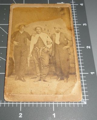 1860s Mexican Outlaws Gun Belt Pistol Men Man Knife Mexico Cdv Photo Photograph