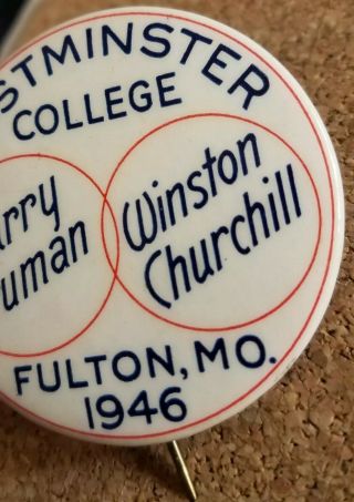 Truman Churchill Campaign Pinback Jugate 2 
