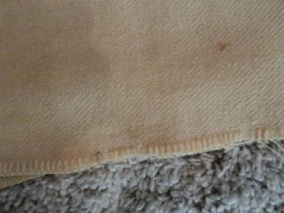 VINTAGE WOOL CAMP BLANKET POLAR STAR GOLDEN DAWN PALE YELLOW WITH BROAD STRIPES 2