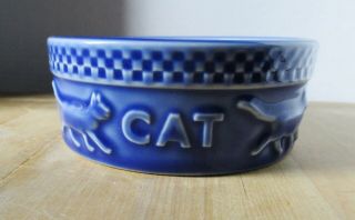 Longaberger Mulligan Blue Small Cat Dish Bowl Made In The Usa