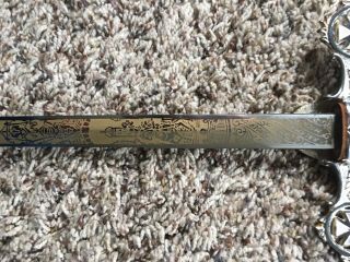 Antique Masonic Lodge Sword With Name,  Henderson and Ames Co. 4