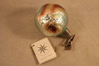 Christopher Radko Vintage Glass Christmas Tree Ornament World Globe Clip