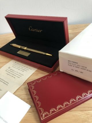 Louis Cartier Dandy Limited Edition Ballpoint Pen,  Box,  Papers