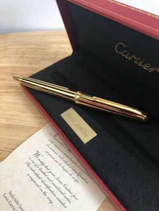 LOUIS CARTIER DANDY LIMITED EDITION BALLPOINT PEN,  BOX,  PAPERS 9