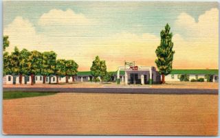 Clayton,  Mexico Postcard Sunset Camp Motel Highway Roadside Linen C1950s