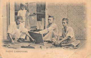 Postcard India Ethnic Native Carpenters