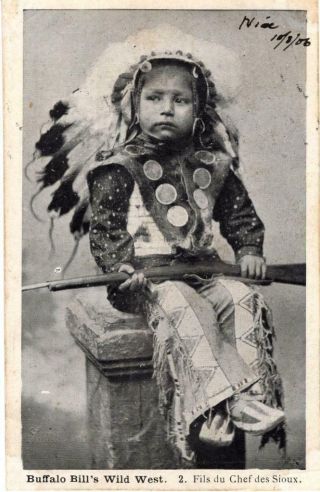 1900s French Postcard: Buffalo Bill 