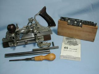 Stanley No.  45 Combination Plow Plane & 23 Cutters,  Blades