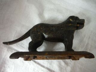 Antique Vintage Cast Iron Dog Mechanical Nut Cracker,  10 ½”,  St.  Bernard? – VGC 8