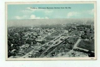 Ar Fordyce Arkansas Vintage Post Card Aerial View Of Business Section