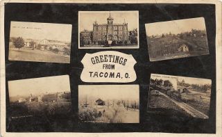 F33/ Tacoma Ohio Rppc Postcard 1911 Belmont County 6view Railroad Dairy