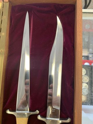 ENEDINO DE LEON CUSTOM BOWIE KNIFE & DAGGER SET 12” BLADE,  OVERALL 17” HAND MADE 7